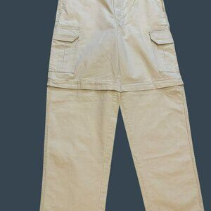 L.L. Bean Mens White Cotton Convertible Cargo Pants Size 32x29